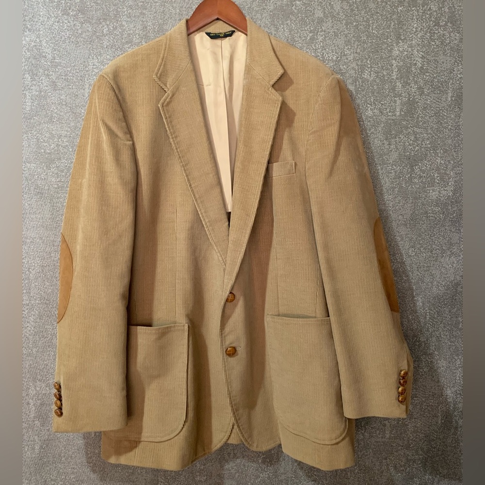 Vintage Tan Corduroy Blazer with Suede Elbow Patches